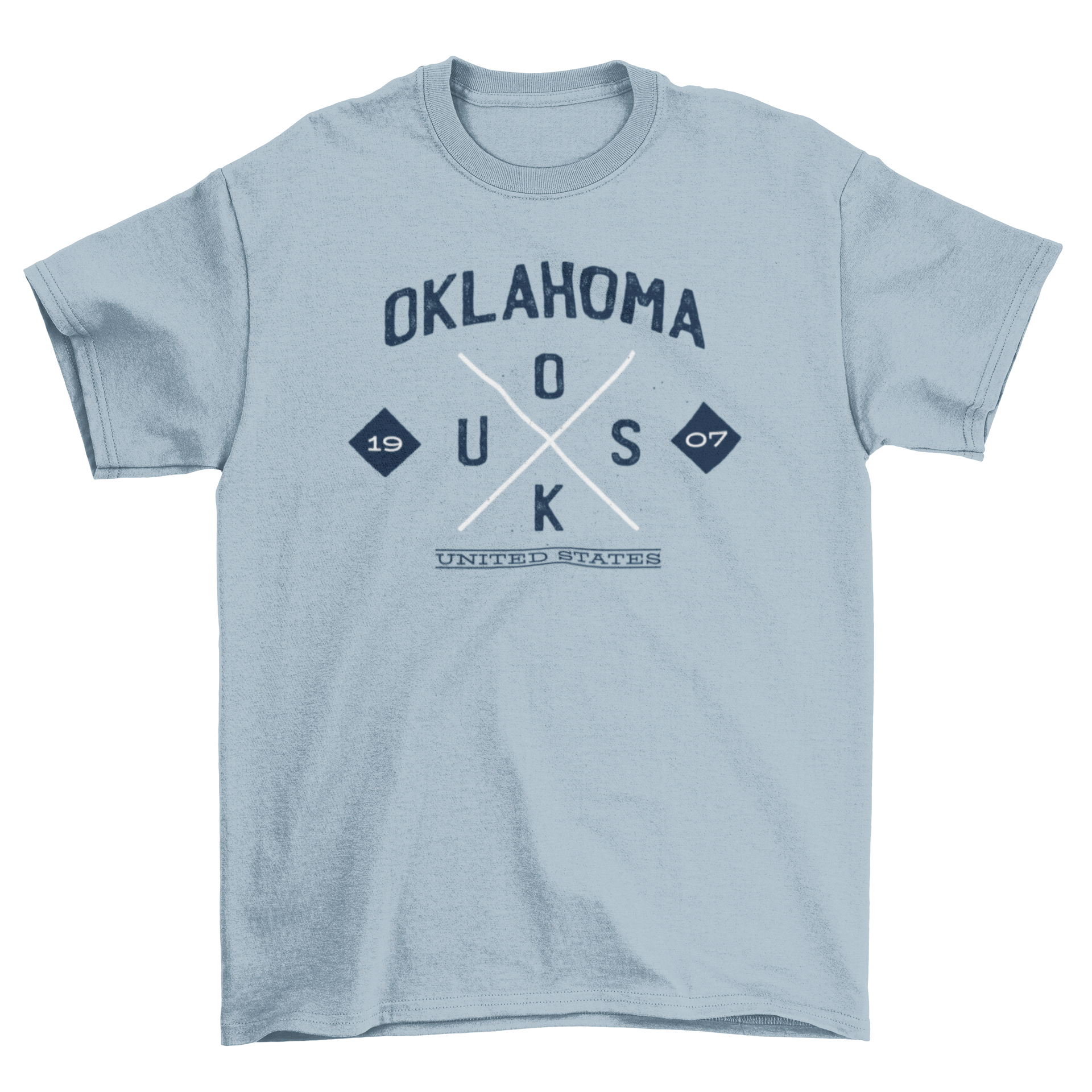 Oklahoma Hipster T-shirt featuring a stylish logo design representing the state of Oklahoma.