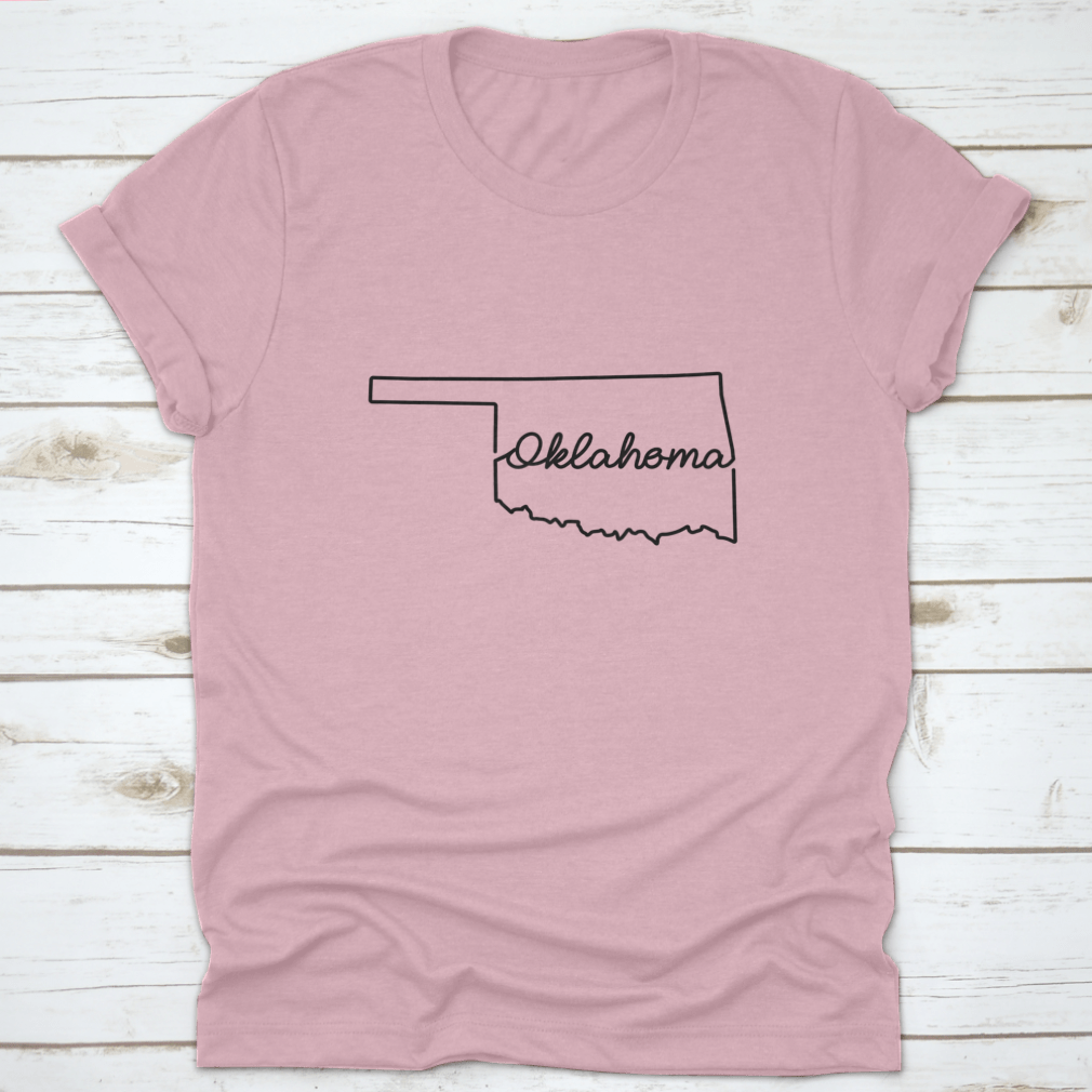 Oklahoma state outline map featuring a handwritten state name, designed for comfort and style.