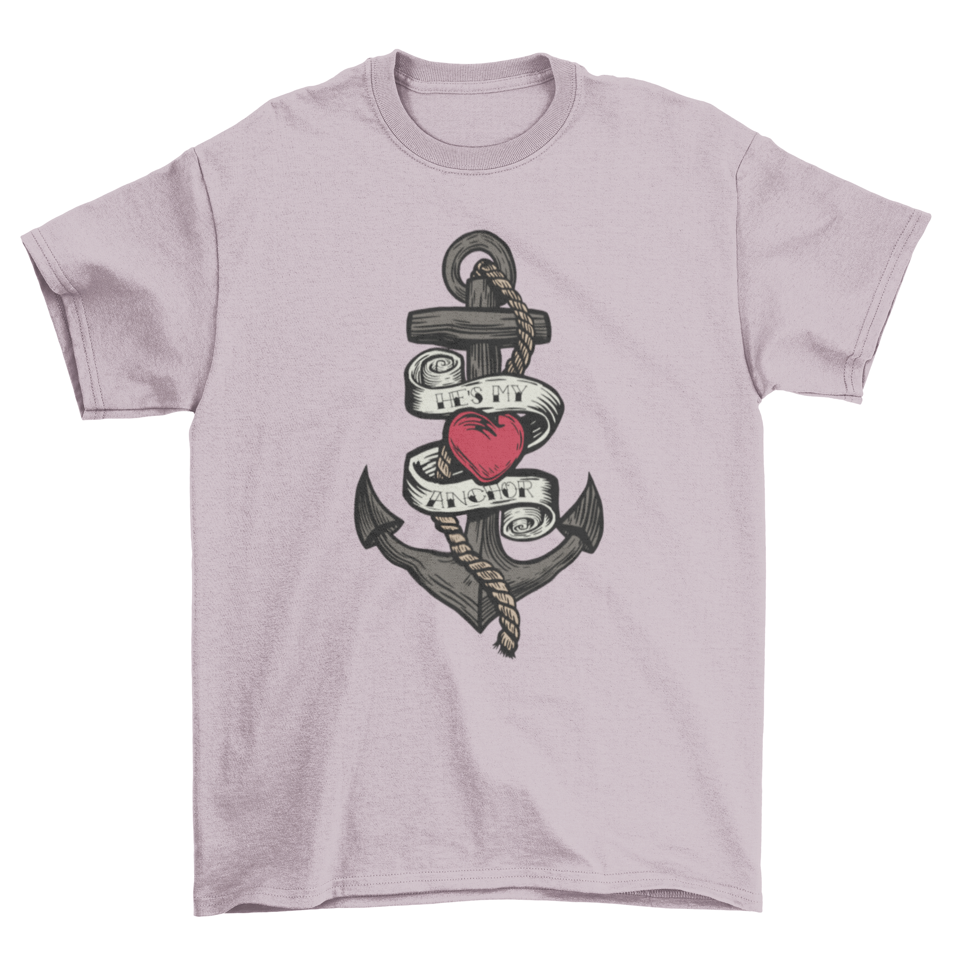 Old School Anchor Quote T-shirt featuring a classic anchor illustration and the quote 'HE'S MY ANCHOR'.