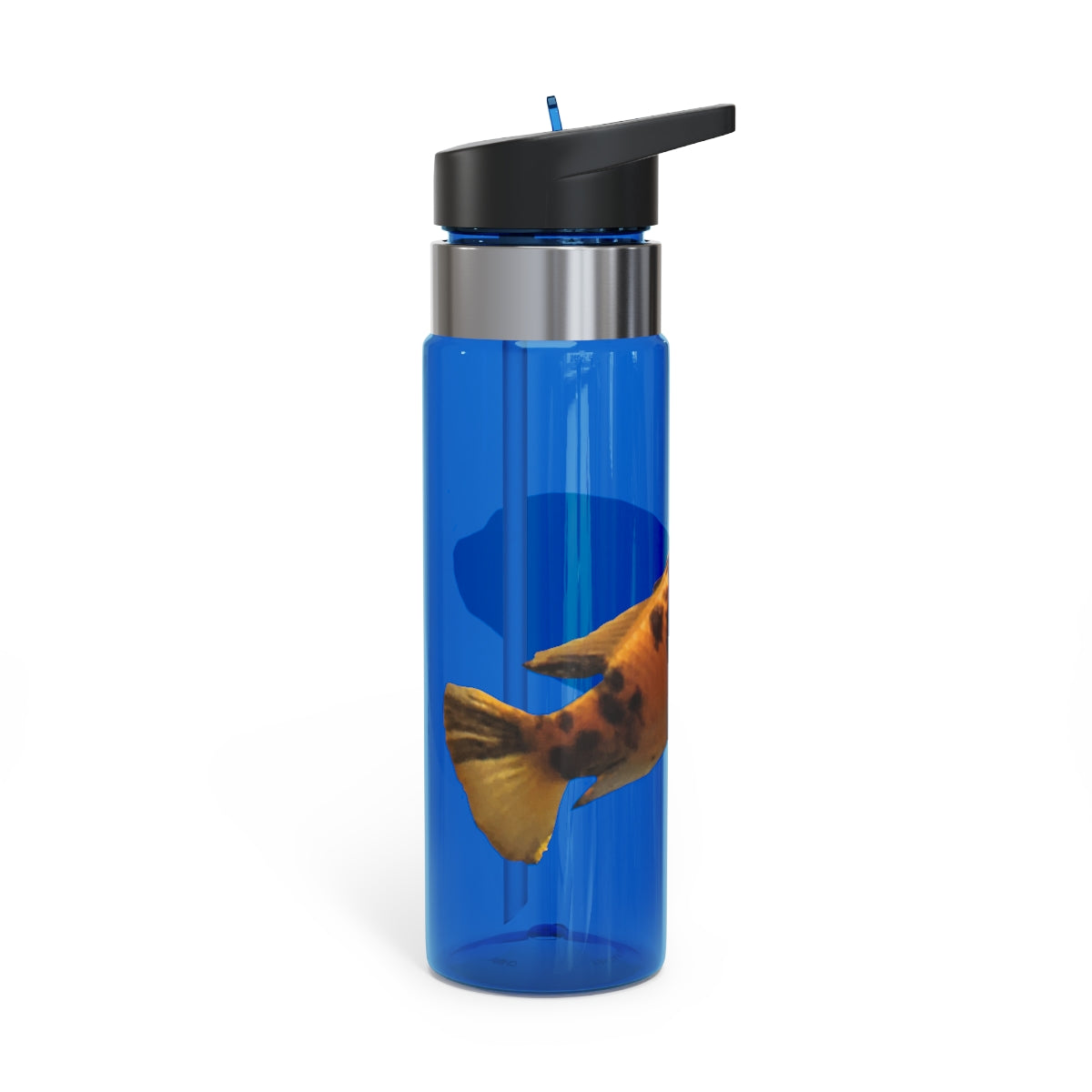 Orange Fish Kensington Tritan™ Sport Bottle, 20oz with a screw-on lid and carabiner hook, designed for active lifestyles.