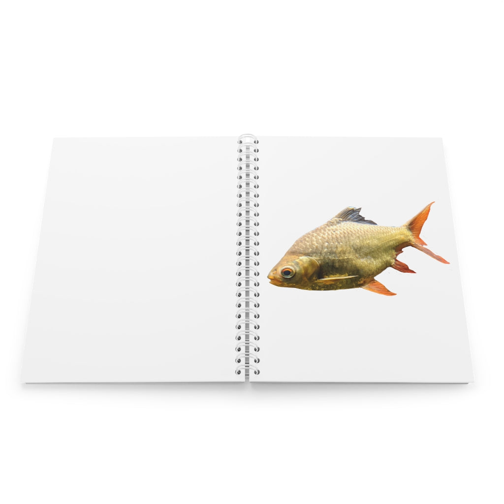 Orange Fish Spiral Notebook with customizable covers and wide-ruled pages, perfect for journaling and note-taking.