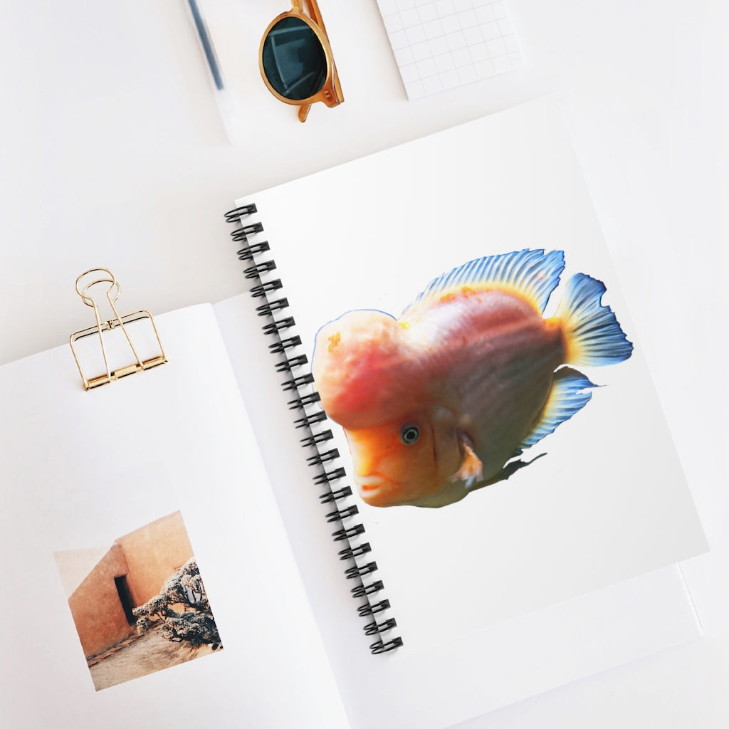 Orange Fish Spiral Notebook with ruled line pages and a vibrant cover design.