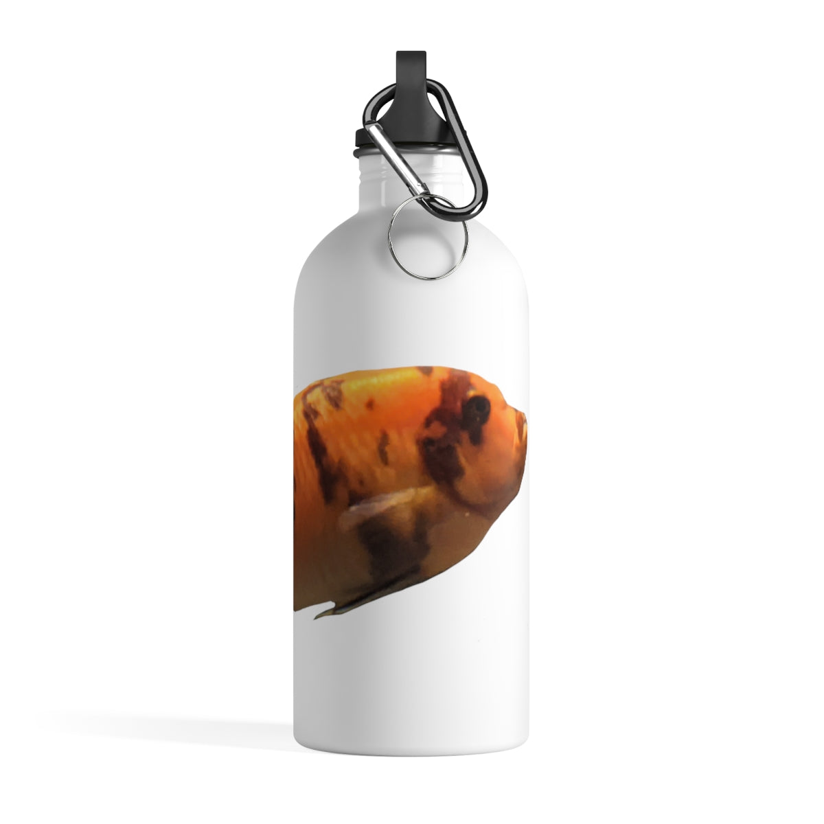 Orange Fish Stainless Steel Water Bottle with a vibrant fish design and a plastic screw top, ideal for hydration on the go.