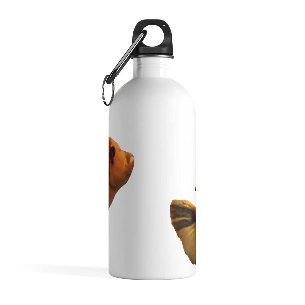 Orange Fish Stainless Steel Water Bottle with a vibrant fish design and a plastic screw top, ideal for hydration on the go.