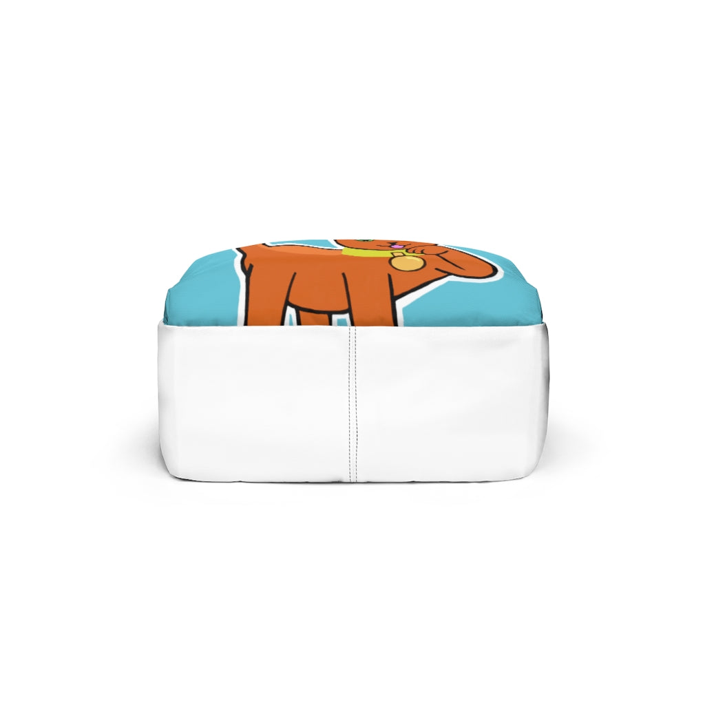 Orange Kitty Unisex Classic Backpack featuring a vibrant design, durable nylon material, and adjustable straps for comfort.