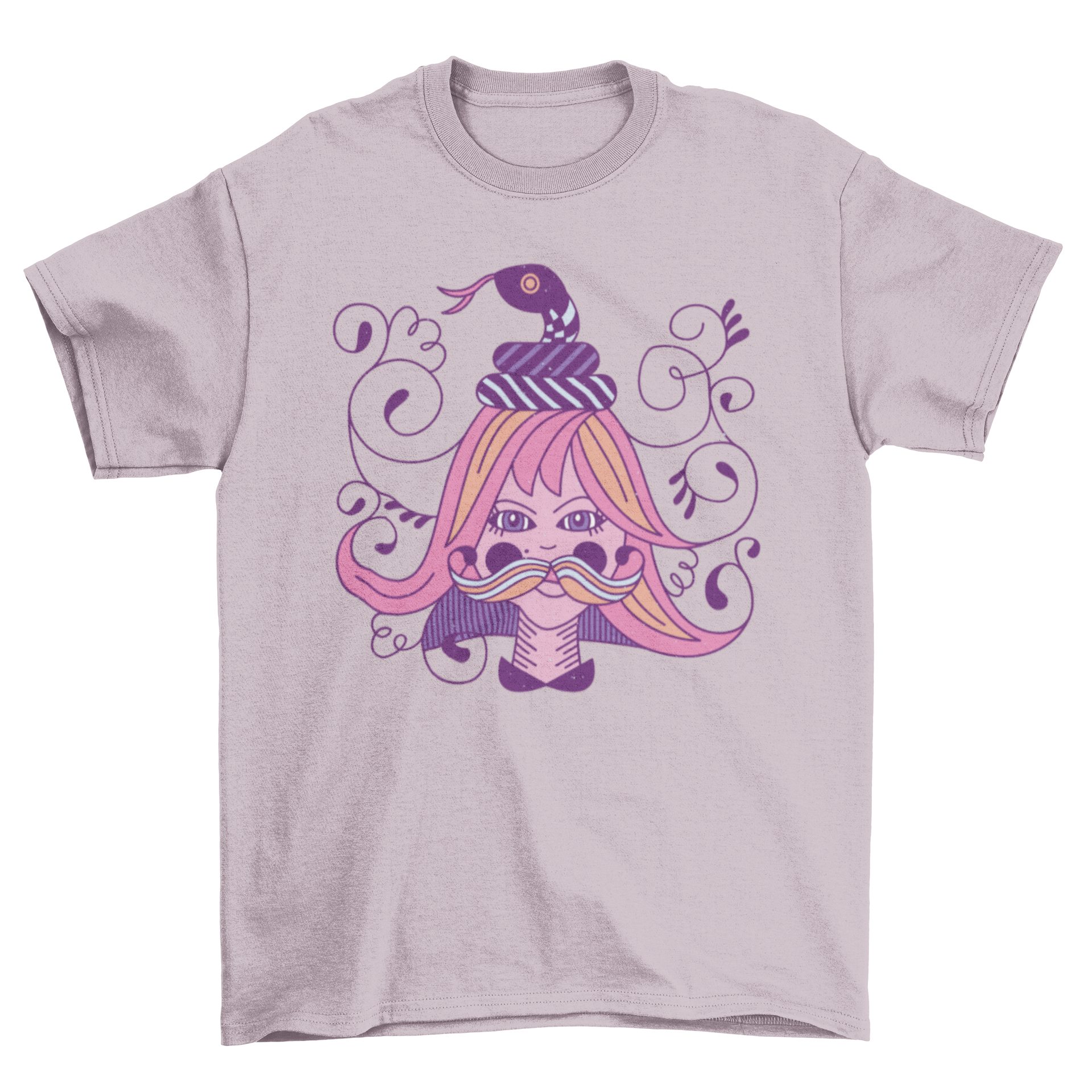 Ornament Girl T-shirt featuring a beautifully illustrated girl with intricate ornamental details.