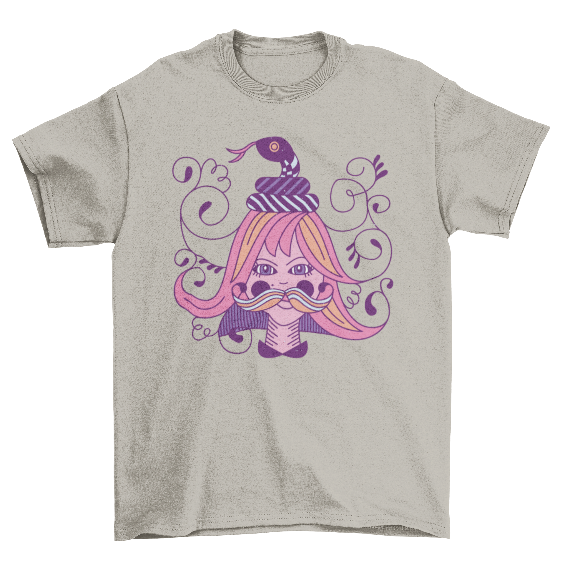 Ornament Girl T-shirt featuring a beautifully illustrated girl with intricate ornamental details.