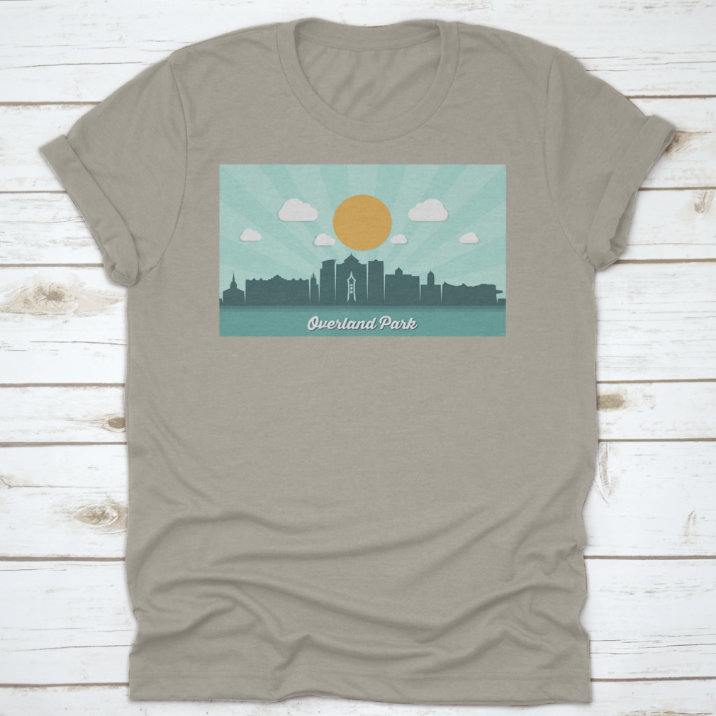 Vector illustration of the Overland Park skyline, showcasing iconic buildings and structures in Kansas, USA.