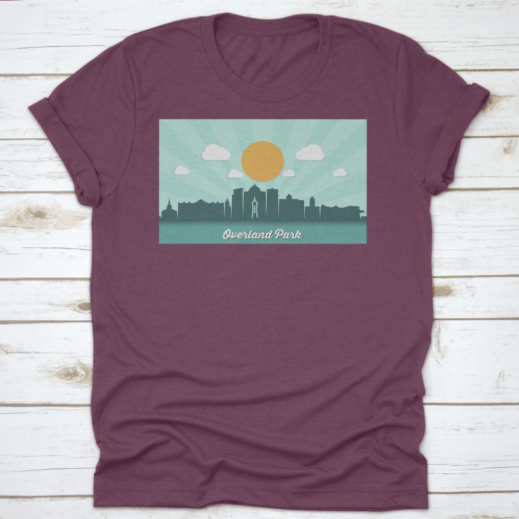 Vector illustration of the Overland Park skyline, showcasing iconic buildings and structures in Kansas, USA.