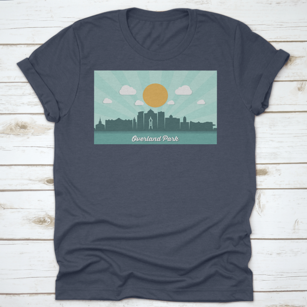 Vector illustration of the Overland Park skyline, showcasing iconic buildings and structures in Kansas, USA.
