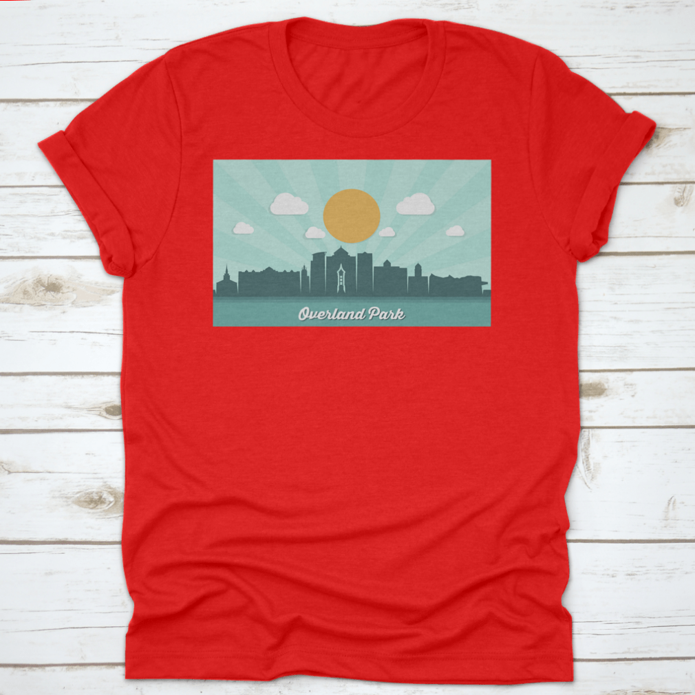 Vector illustration of the Overland Park skyline, showcasing iconic buildings and structures in Kansas, USA.