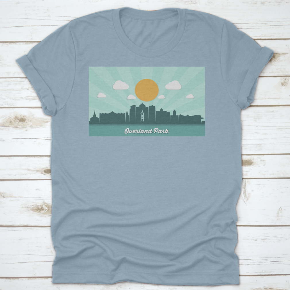 Vector illustration of the Overland Park skyline, showcasing iconic buildings and structures in Kansas, USA.