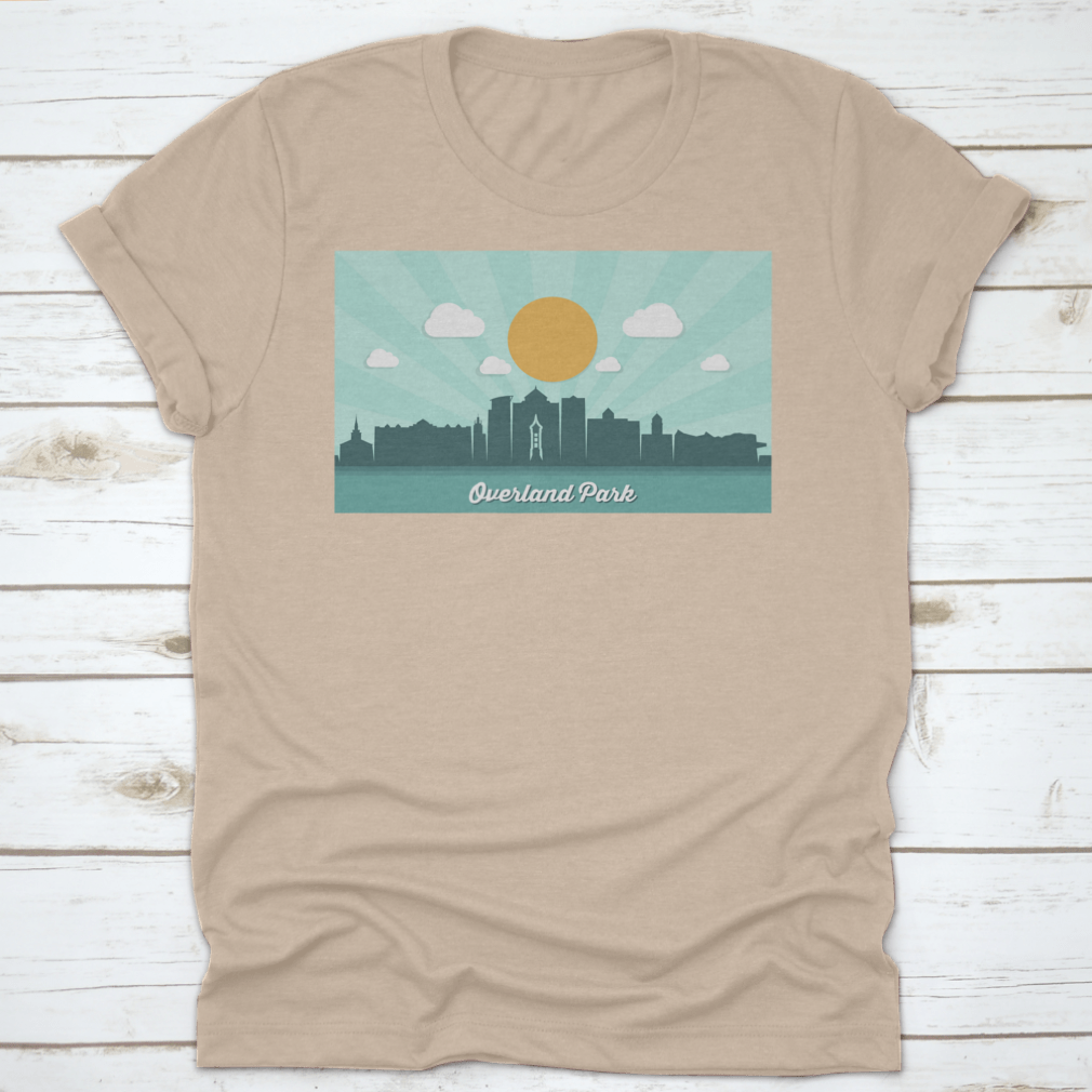 Vector illustration of the Overland Park skyline, showcasing iconic buildings and structures in Kansas, USA.