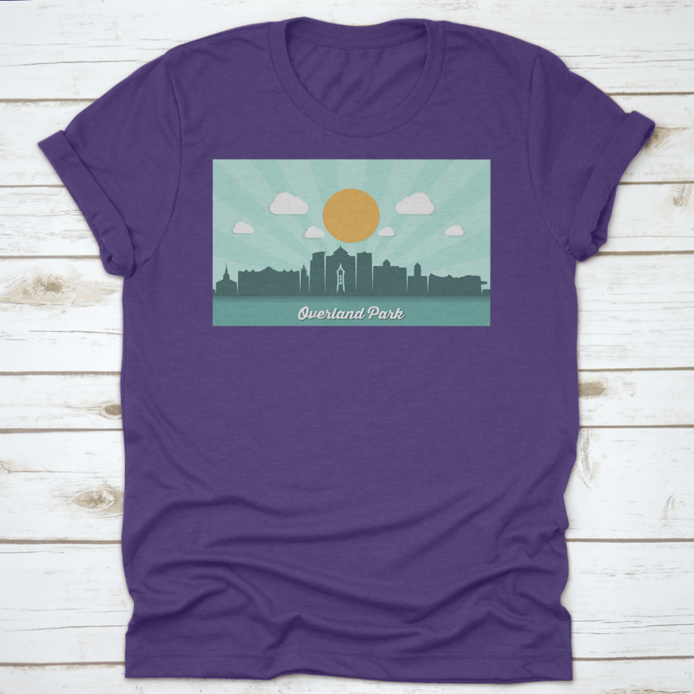 Vector illustration of the Overland Park skyline, showcasing iconic buildings and structures in Kansas, USA.