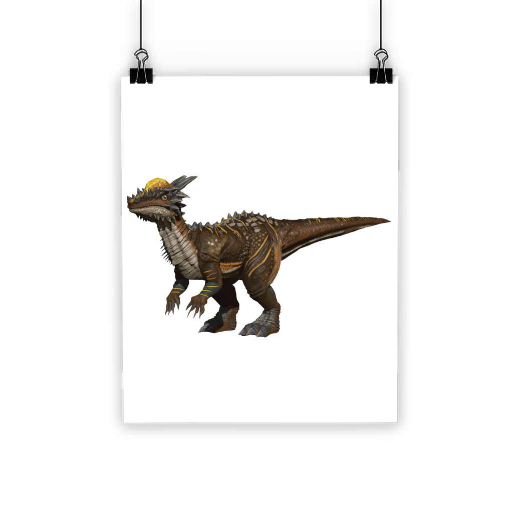 Pachycephalosaurus Classic Poster featuring vibrant colors and detailed dinosaur illustration on semi-gloss paper.