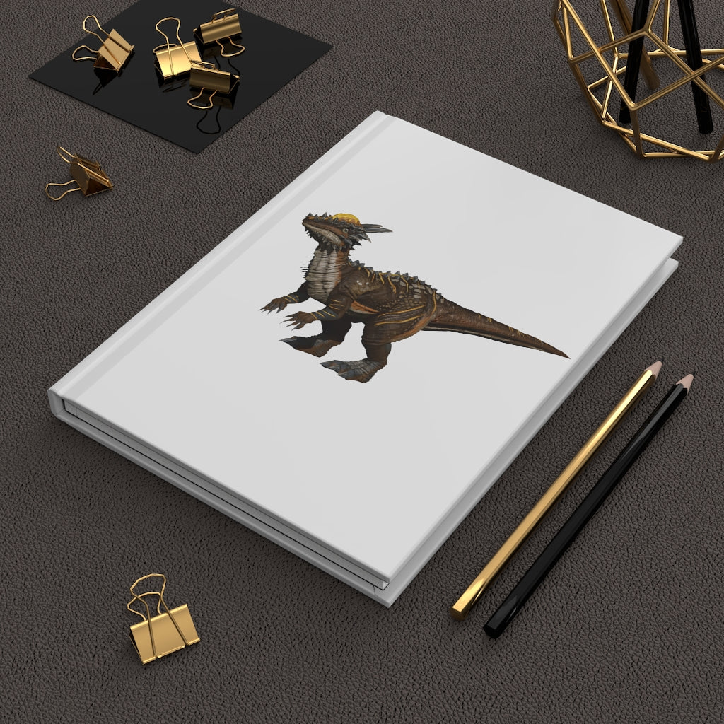 Pachycephalosaurus hardcover journal with matte finish, featuring customizable covers and lined pages.