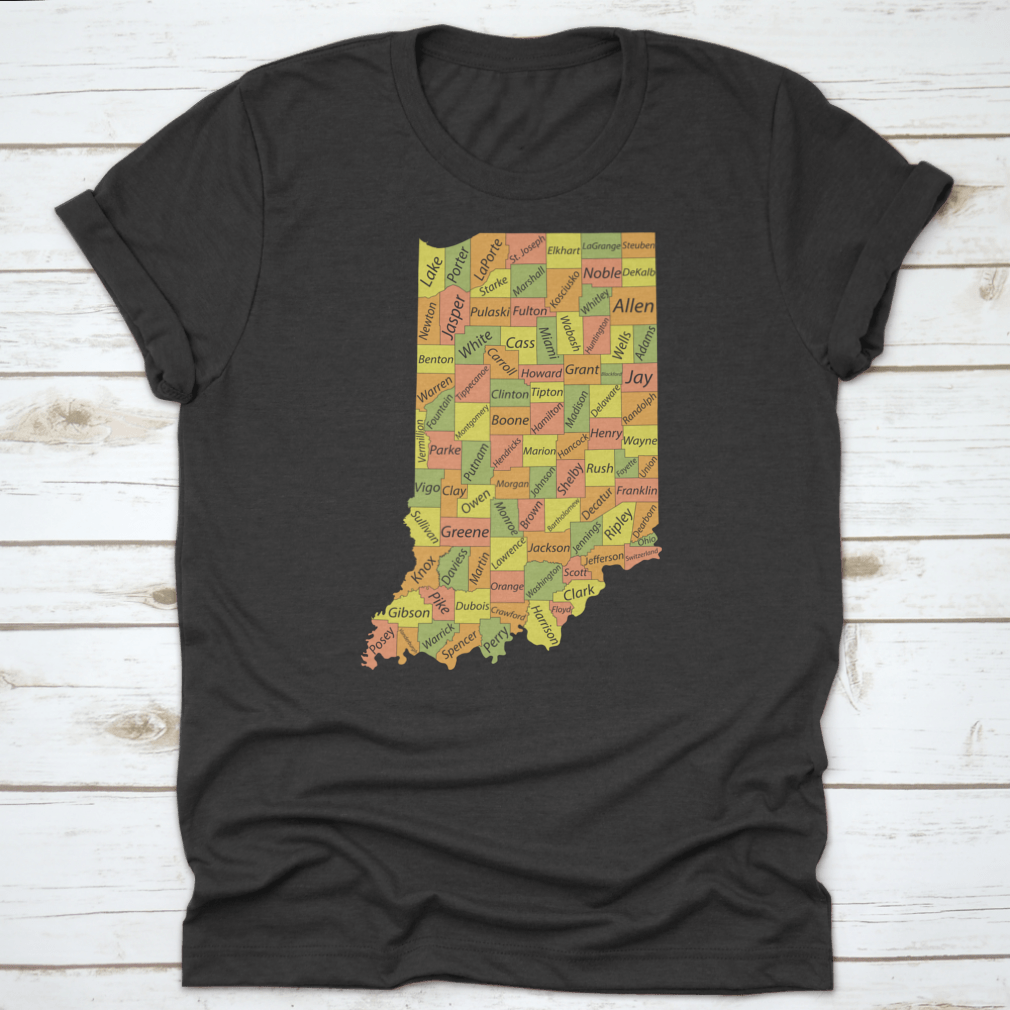 Pastel t-shirt featuring the Federal State of Indiana, made from 100% cotton with a classic fit and midweight fabric.