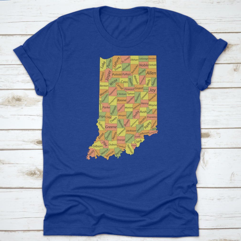 Pastel t-shirt featuring the Federal State of Indiana, made from 100% cotton with a classic fit and midweight fabric.