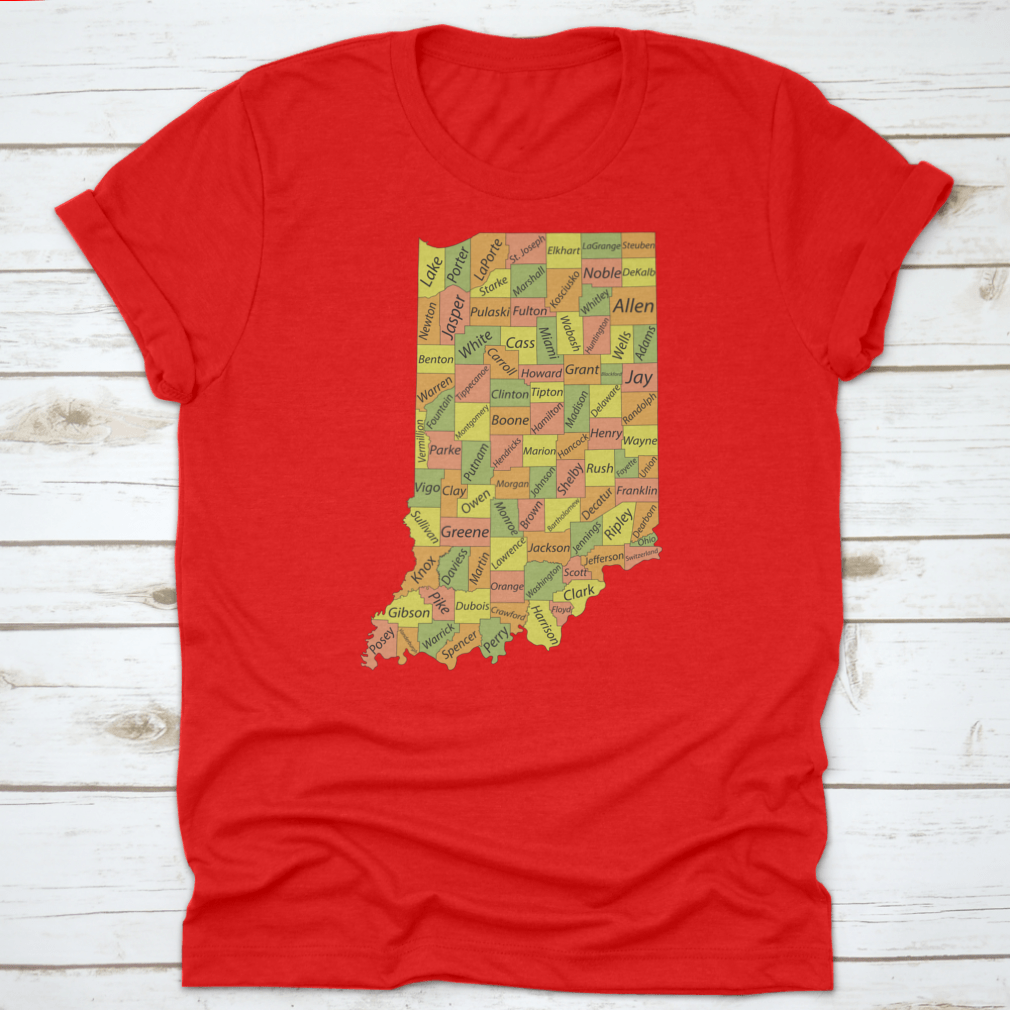 Pastel t-shirt featuring the Federal State of Indiana, made from 100% cotton with a classic fit and midweight fabric.