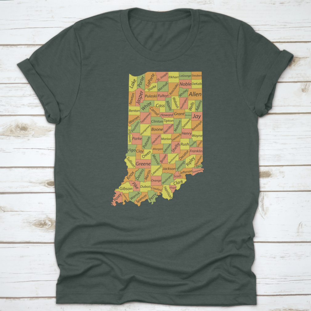 Pastel t-shirt featuring the Federal State of Indiana, made from 100% cotton with a classic fit and midweight fabric.