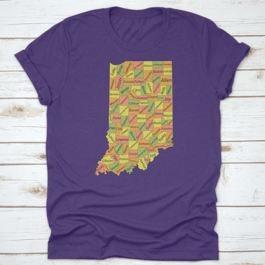 Pastel t-shirt featuring the Federal State of Indiana, made from 100% cotton with a classic fit and midweight fabric.