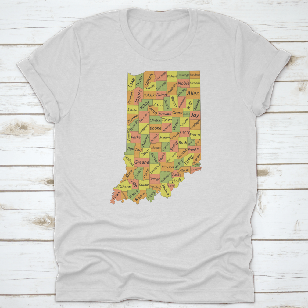 Pastel t-shirt featuring the Federal State of Indiana, made from 100% cotton with a classic fit and midweight fabric.