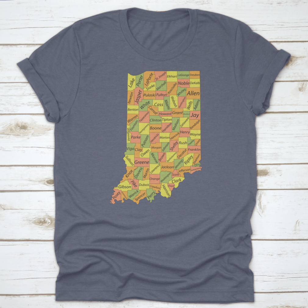 Pastel t-shirt featuring the Federal State of Indiana, made from 100% cotton with a classic fit and midweight fabric.