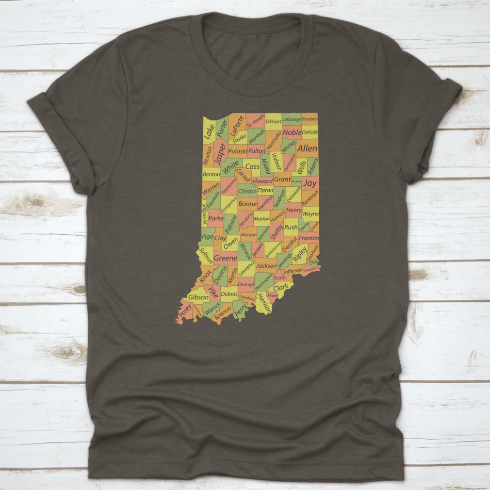Pastel t-shirt featuring the Federal State of Indiana, made from 100% cotton with a classic fit and midweight fabric.