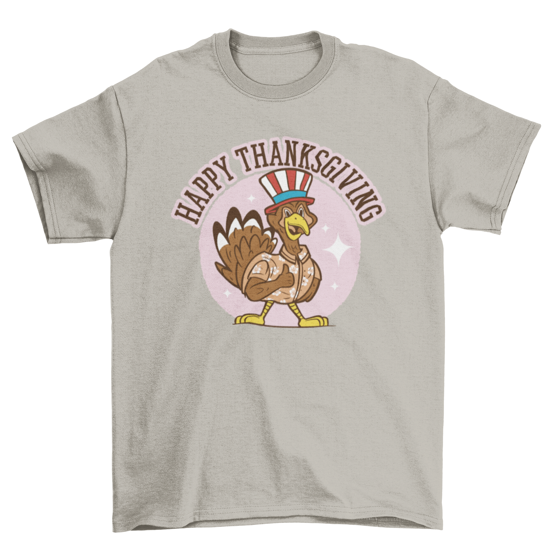 Patriot Thanksgiving t-shirt featuring a turkey with a festive hat and the quote 'Happy Thanksgiving'.