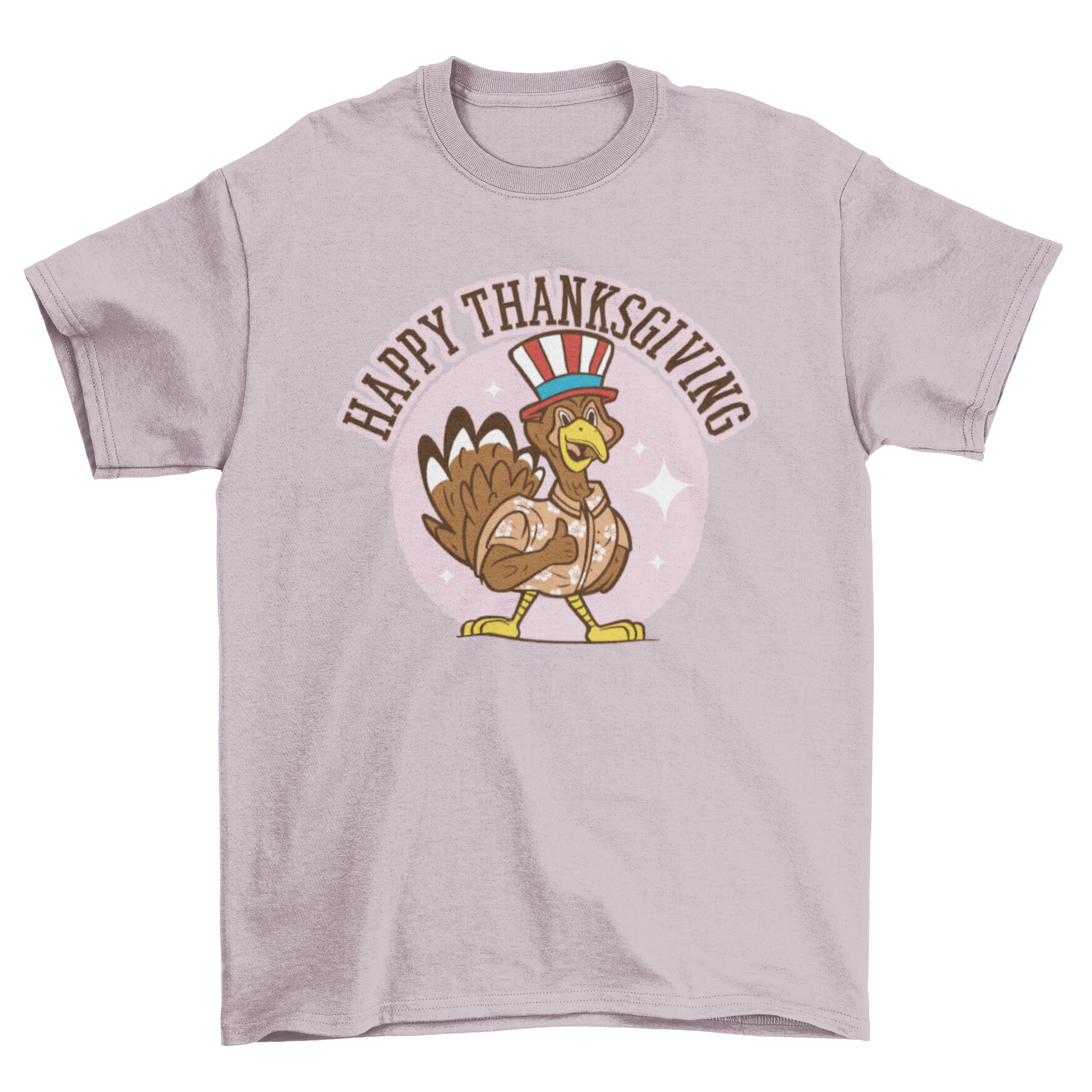 Patriot Thanksgiving t-shirt featuring a turkey with a festive hat and the quote 'Happy Thanksgiving'.