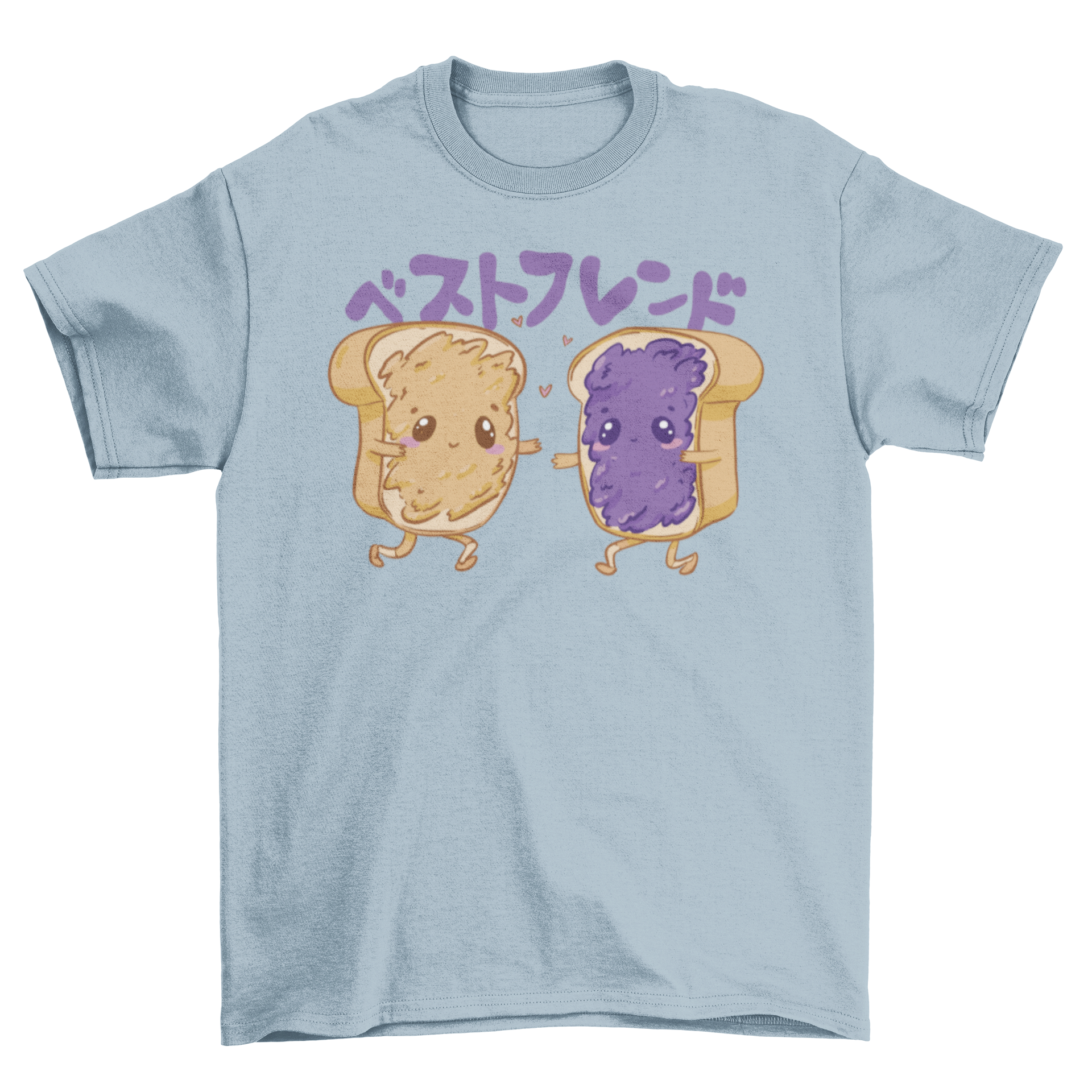 Peanut Butter and Jelly Friends T-Shirt featuring cute toast characters in a playful design.