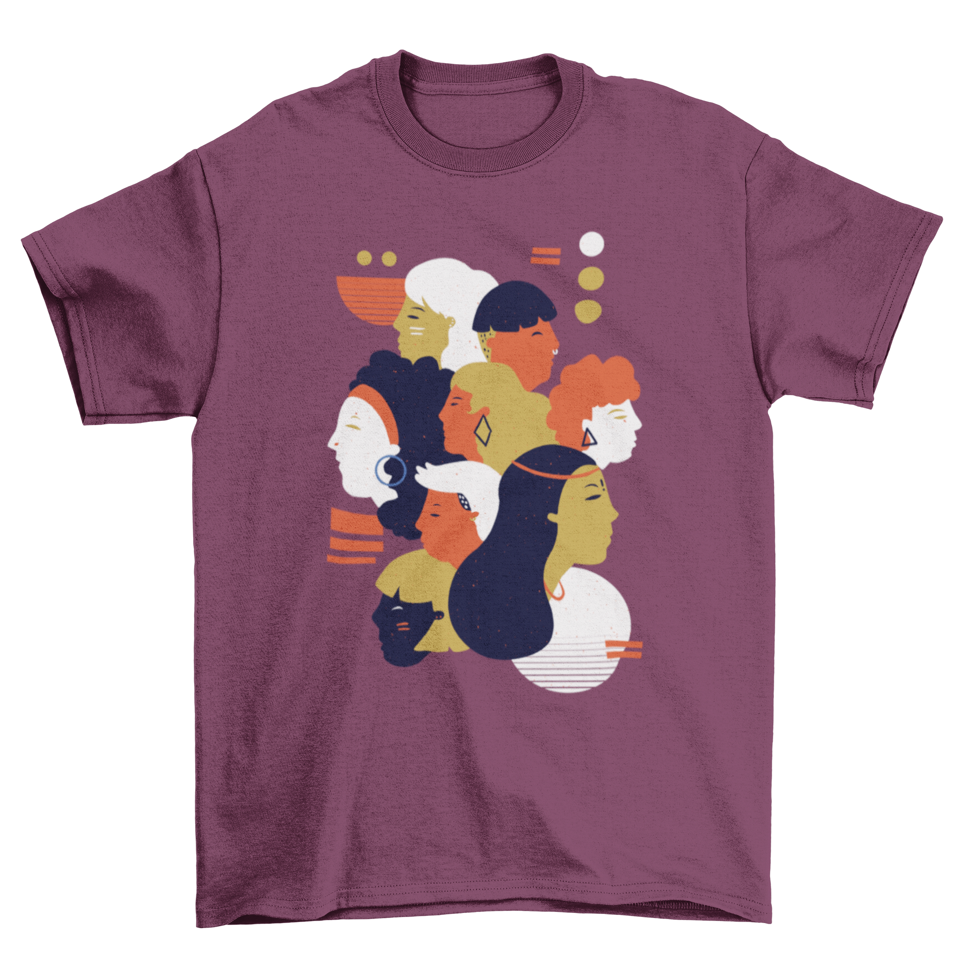 A stylish People Abstract T-Shirt featuring an artistic illustration of a diverse group of people in abstract form.