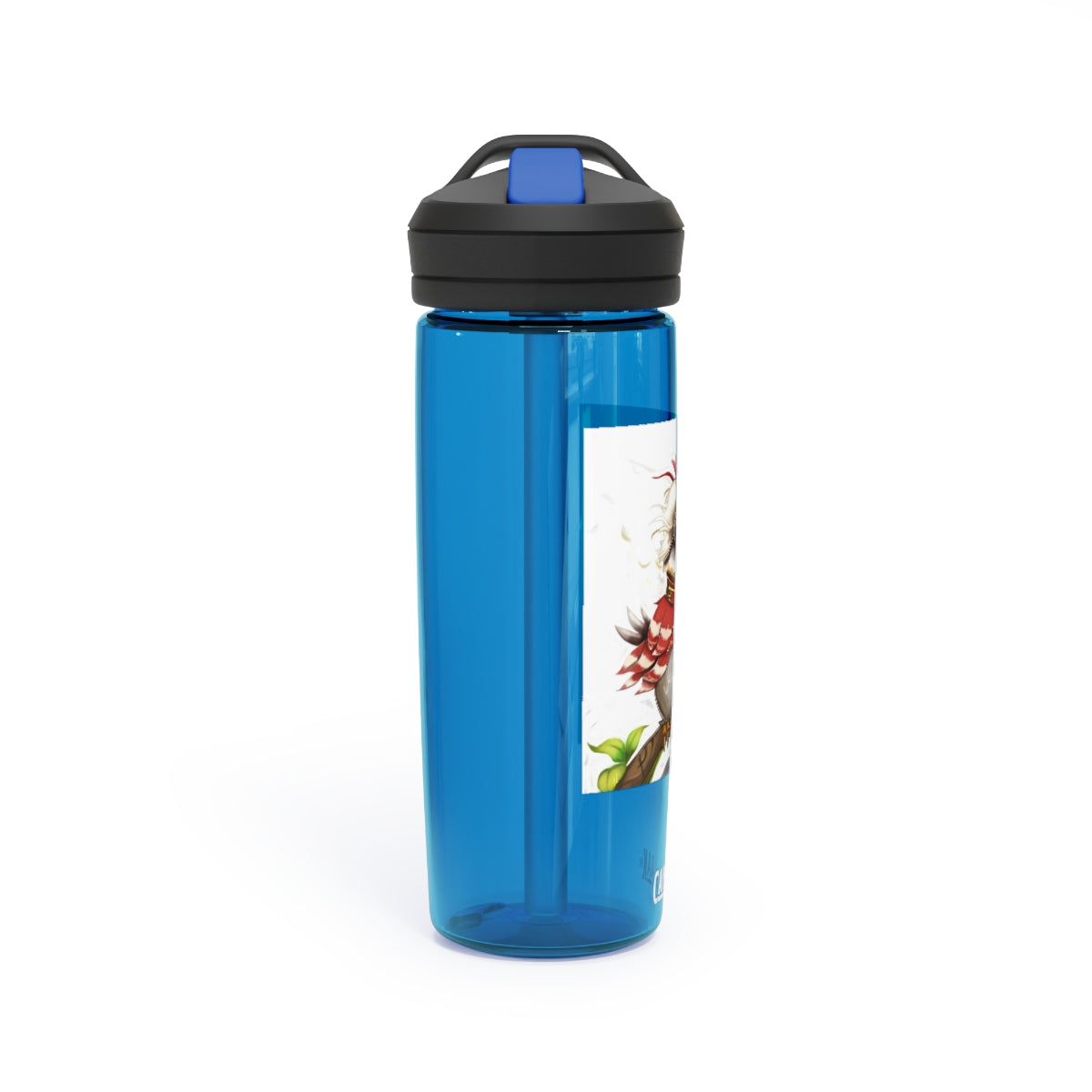 Pete the Sweet Little Bird CamelBak Eddy® Water Bottle in vibrant colors, showcasing its unique design and durable construction.