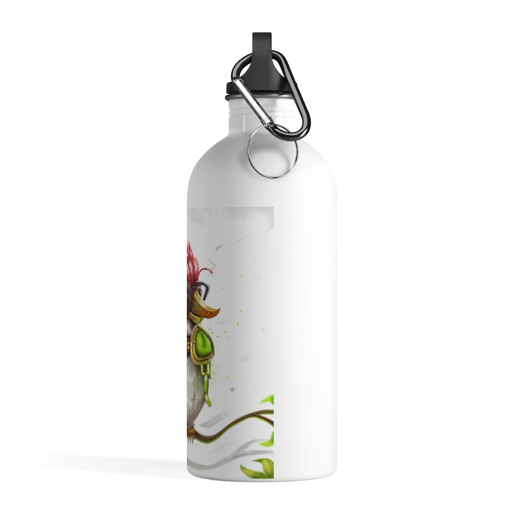 Pete the Sweet Little Bird Stainless Steel Water Bottle with a colorful bird design and a plastic screw top, ideal for hydration on the go.