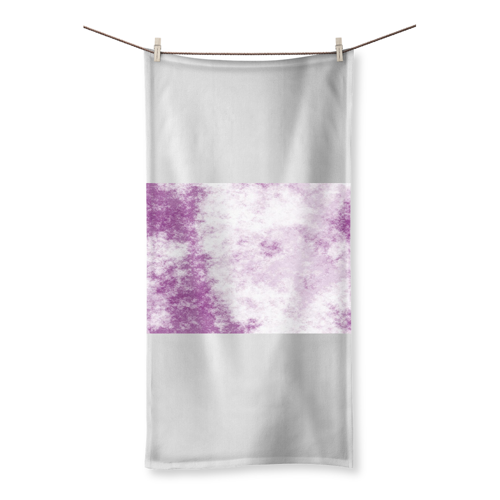 Sublimation All Over Towel featuring vibrant polyester front and soft cotton back, available in various sizes.