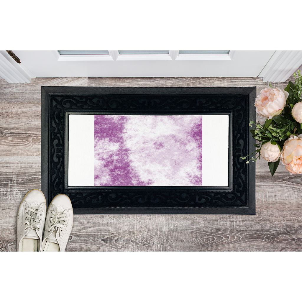 Sublimation Heavy Duty Door Mat with a stylish fabric brush border and non-slip rubber base, featuring a customizable printable center.