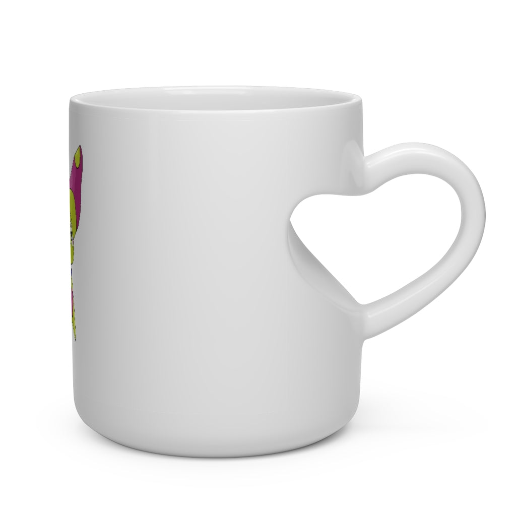 Phaff Heart Shape Mug in white ceramic with a heart-shaped handle, perfect for hot beverages.
