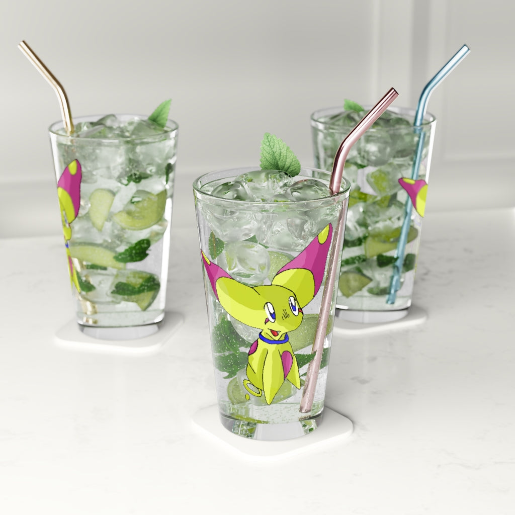 Phaff Pint Glass, 16oz, clear glass with custom printing options, ideal for beverages and gifts.