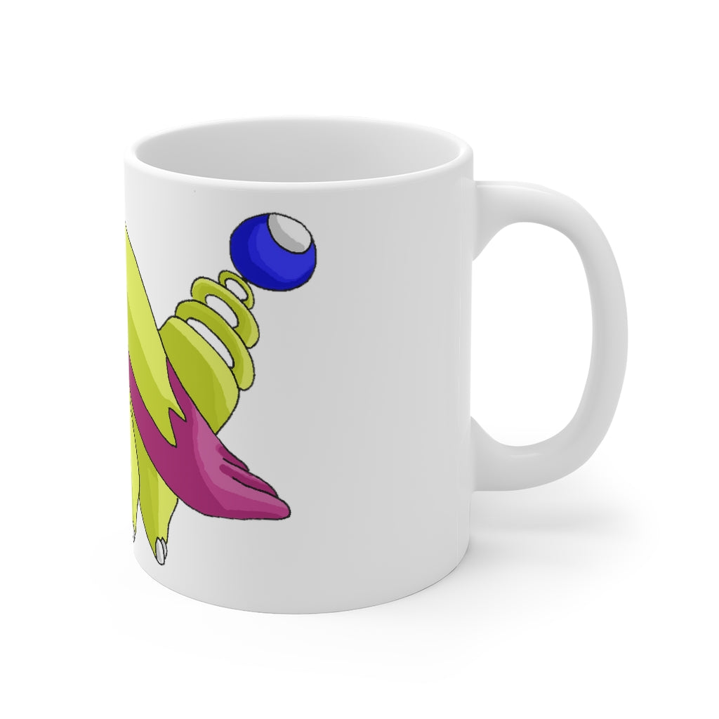 Phaffoff Mug 11oz in white ceramic with rounded corners and C-Handle, perfect for coffee, tea, and hot chocolate.