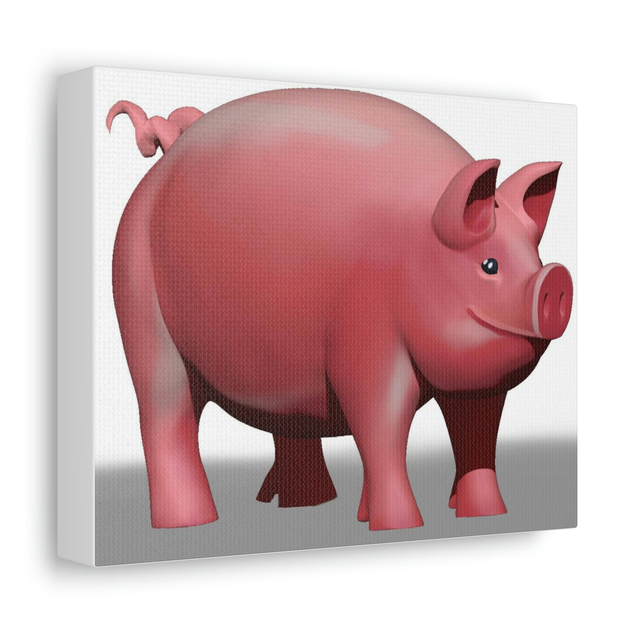 A vibrant Pig Stretched Canvas artwork, showcasing a detailed pig design on premium canvas, stretched over a sturdy wooden frame.