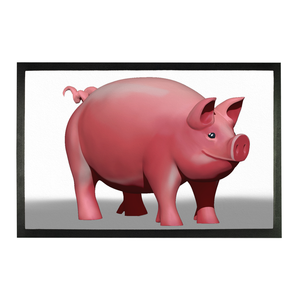 Pig Sublimation Doormat featuring a customizable pig design on a durable rubber base, ideal for home entryways.
