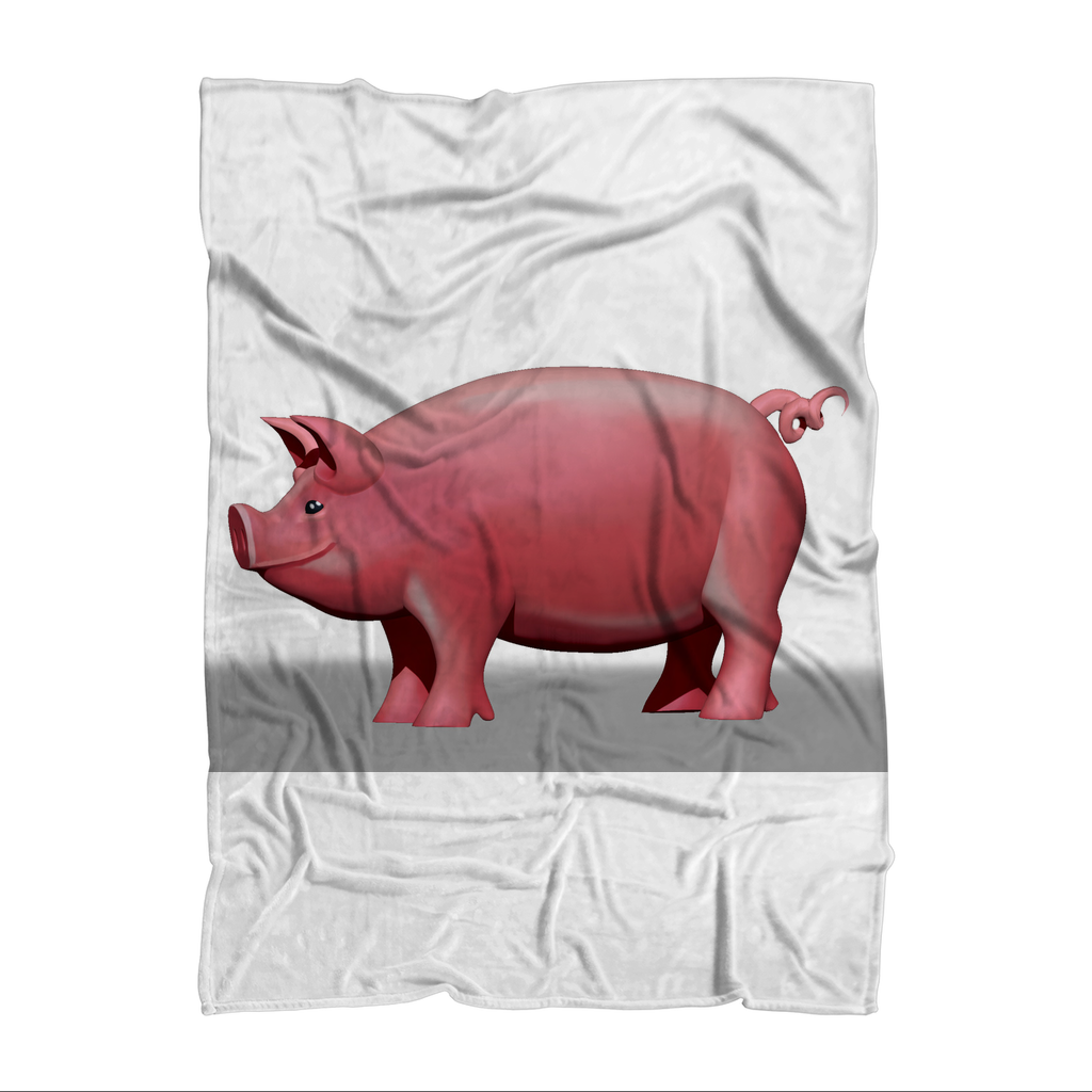A cozy Pig Sublimation Throw Blanket featuring a playful pig design on soft polar fleece fabric, perfect for snuggling.