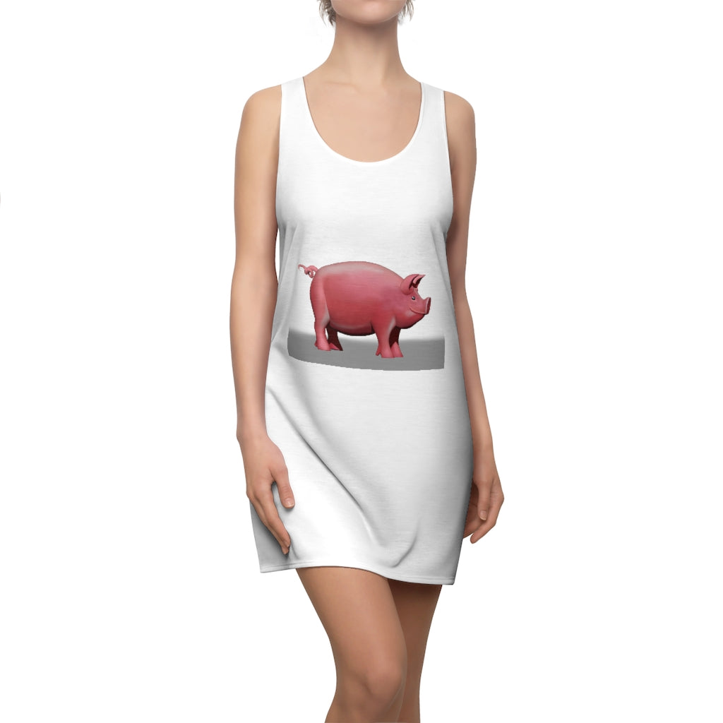 A stylish Pig Women's Cut & Sew Racerback Dress featuring a sporty fit and feminine design, perfect for casual outings.