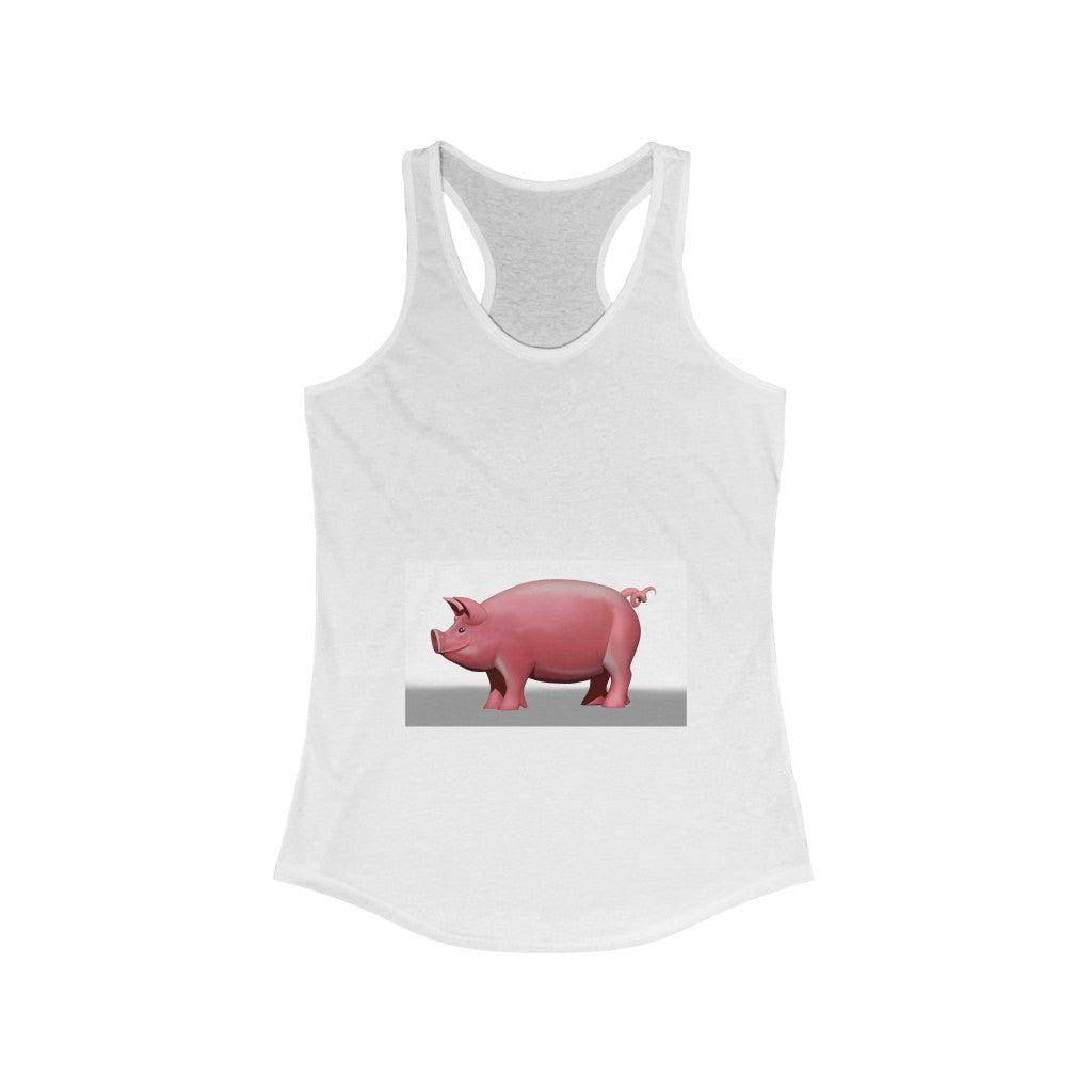 A stylish Pig Women's Ideal Racerback Tank in a vibrant color, showcasing its slim fit and racerback design, perfect for casual wear or workouts.