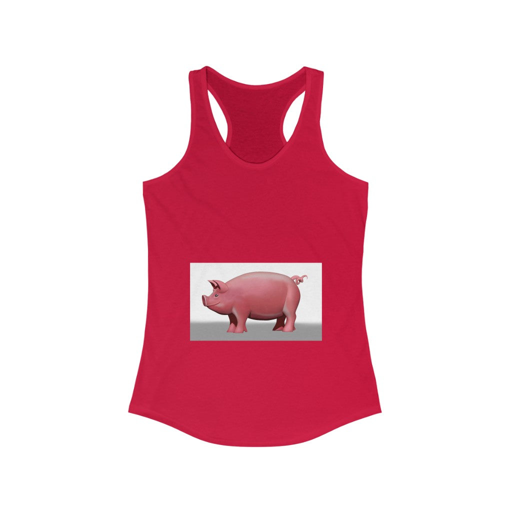 A stylish Pig Women's Ideal Racerback Tank in a vibrant color, showcasing its slim fit and racerback design, perfect for casual wear or workouts.