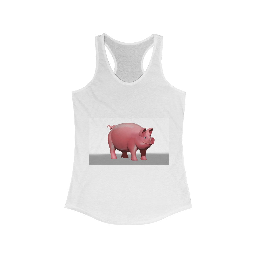 A stylish Pig Women's Ideal Racerback Tank in a vibrant color, showcasing its slim fit and racerback design, perfect for casual wear or workouts.