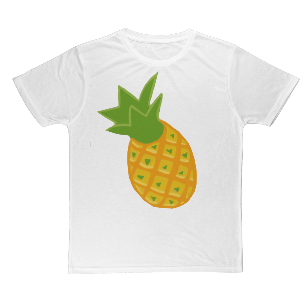 Pineapple Classic Sublimation Adult T-Shirt featuring vibrant colors and a soft, cotton-like feel, perfect for sublimation printing.