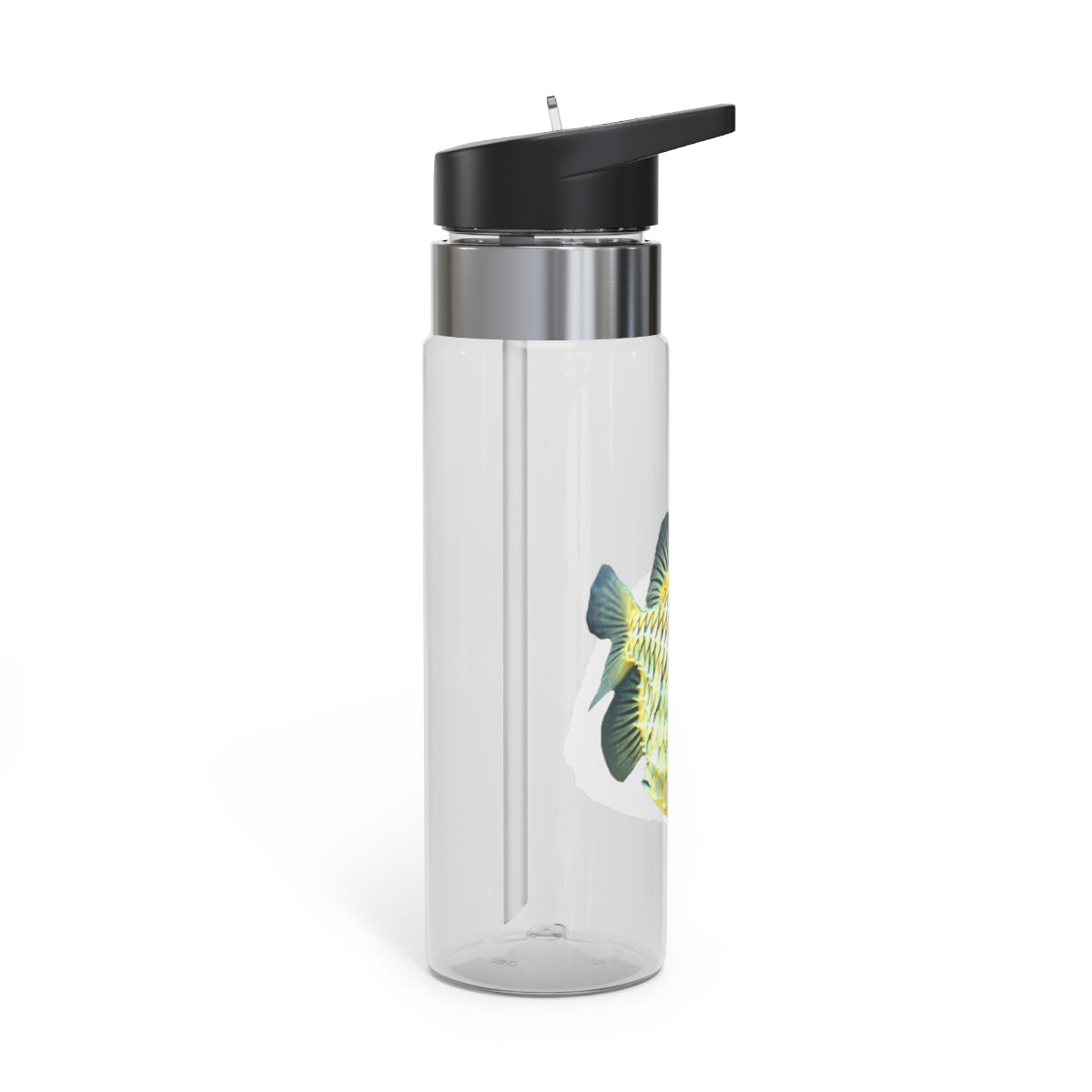 Pineapple Fish Kensington Tritan™ Sport Bottle, 20oz, featuring a vibrant design, screw-on lid, and carabiner hook for easy attachment.