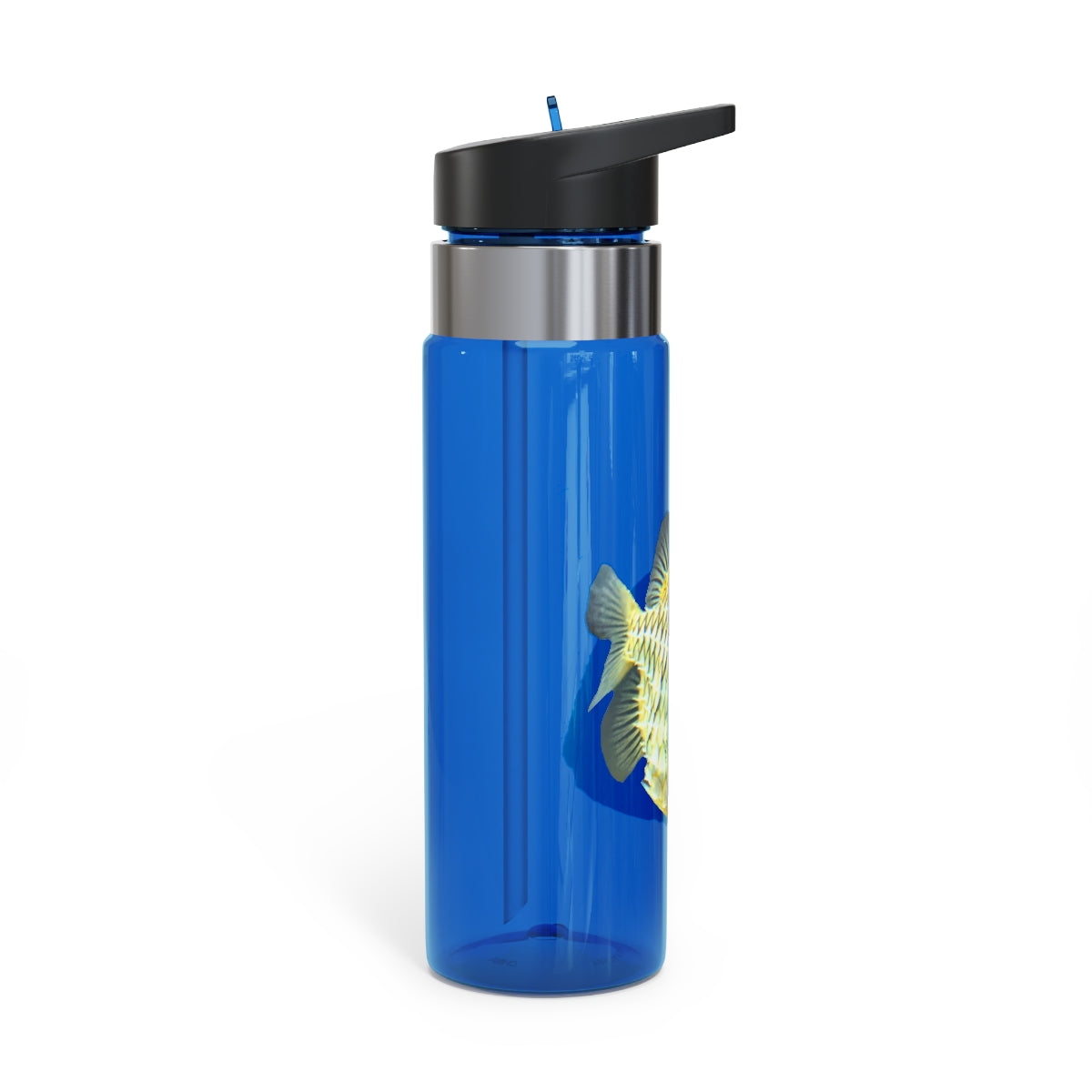 Pineapple Fish Kensington Tritan™ Sport Bottle, 20oz, featuring a vibrant design, screw-on lid, and carabiner hook for easy attachment.