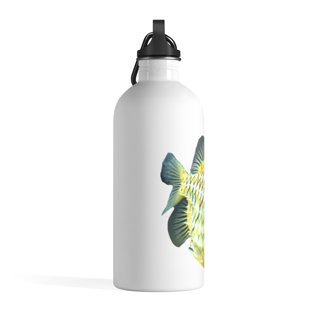 Pineapple Fish Stainless Steel Water Bottle with vibrant design and plastic screw top, ideal for hydration on the go.